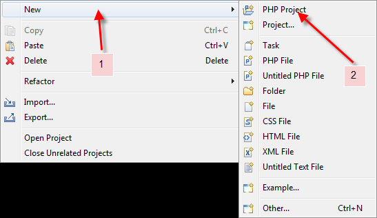 Create new eclipse project