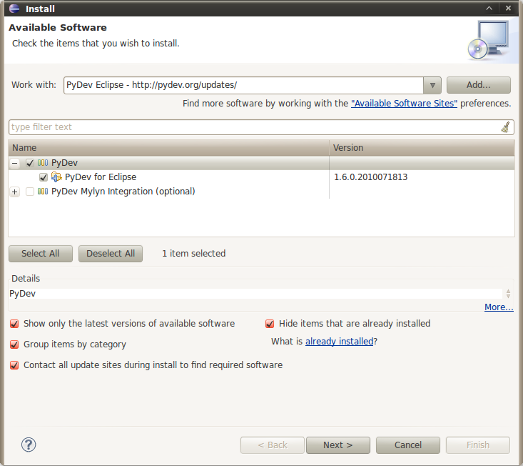 download eclipse pydev