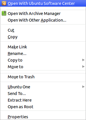 Open with Ubuntu Software Center