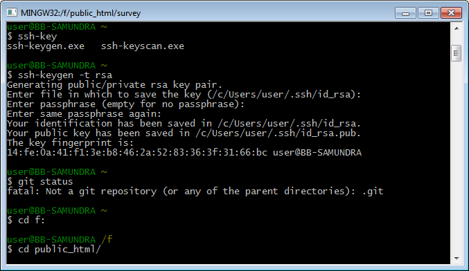 Generate SSH Keys for windows