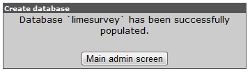 Successfull population of limesurvey database