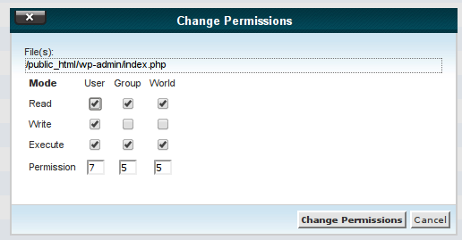 Change permissions