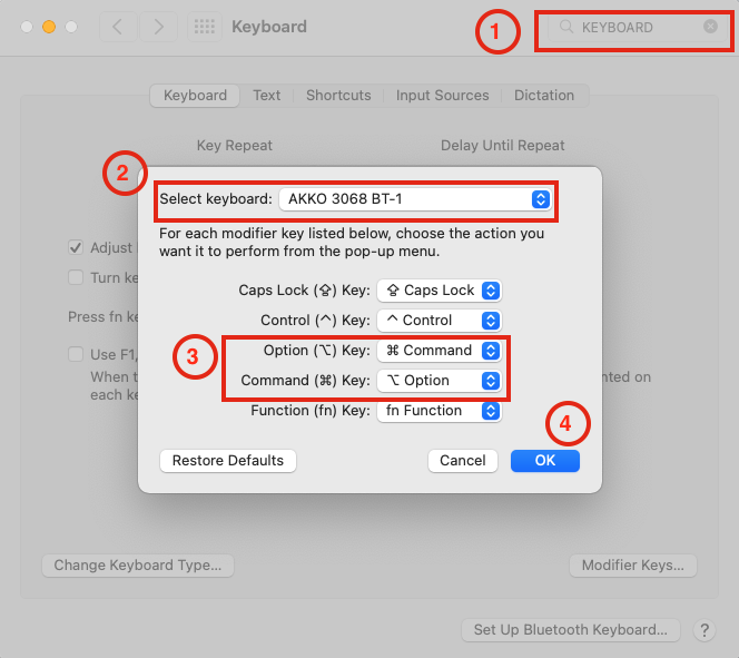 MacOS Keyboard Settings